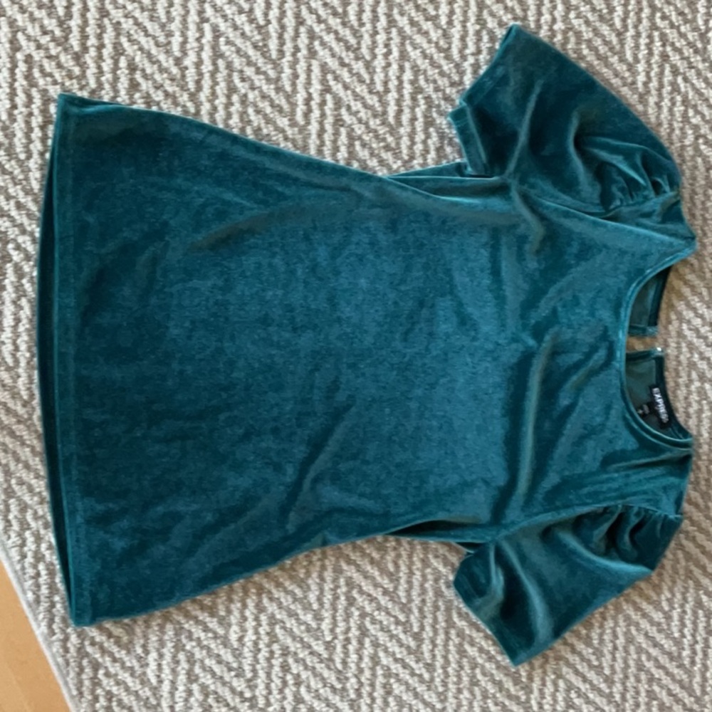 Express Blue Fitted T-Shirt with Short Sleeves
